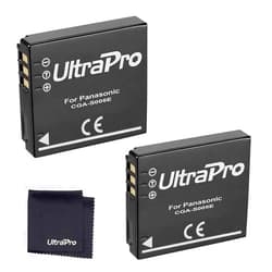UltraPro 2-Pack CGA-S005e High-Capacity Replacement Battery for Panasonic Lumix DMC-LX1 DMC-LX2 DMC-LX3. Also Includes: Deluxe Microfiber Cleaning Cloth