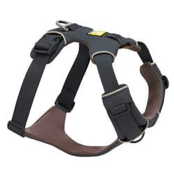 Ruffwear, Front Range Dog Harness, Reflective Soft Padded Everyday Harness with Dual Leash Clips, Adjustable and Lightweight Fit for Training or Walking for All Dogs, Basalt Gray, Medium