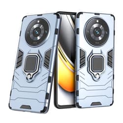 MaiJin Compatible with Oppo Realme 11 Pro Plus Case, Metal Ring Grip Kickstand Shockproof Hard Bumper (Works with Magnetic Car Mount) Dual Layer Rugged Cover (Navy Blue)