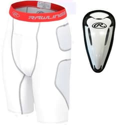 Rawlings | Baseball Slider Short with Protective Cup | Adult Large | White