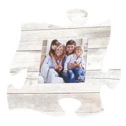 P. Graham Dunn Weathered Grey Wood Look 12 x 12 Wood Puzzle Wall Plaque Photo Frame