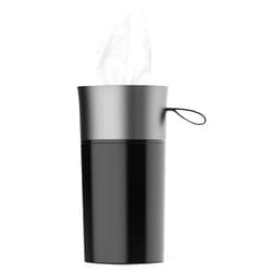 AnyCar Car Tissue Tube, Cylinder Tissue Box Round Tissues Container for Car Cup Holder 5.89' 2.71'(HD), Up to 30 Count Tissue (Black Grey)