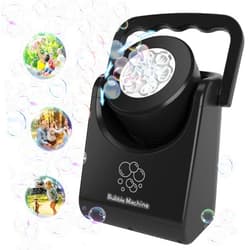 IFLOVE Bubble Machine for Kids Toddlers,Automatic Bubble Blower,Portable Adjustable Angle Bubble Maker,Bubbles Toy for 3 4 5 6 7 Year Old Boy Girl,Outdoor Party Birthday Easter Baskets Stuffers Gifts Black