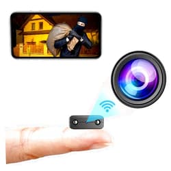 Pyzzia Wi-Fi Camera 1080P HD Smart Home Cameras Mini Cameras Cam with Motion Sensor Night Vision App Control Cellphone Control No Battery No Need Wi-Fi