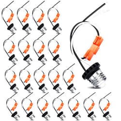 Zhengmy 20 Pcs E26 Socket Adapter, Medium Base Male Screw in Light Socket Pigtail for LED Recessed Lights