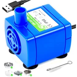Waatoos Cat Water Fountain Pump (No Led & with Brush), IP68 DR-DC 160 Submersible Water Pump for Stainless Steel, Ceramic Cat Water Fountain, Ultra Quiet Pet Fountain Pump