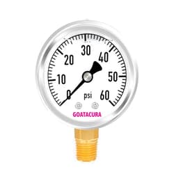 GOATACURA 0-60psi Lead-Free Glycerin Filled Pressure Gauge, 2