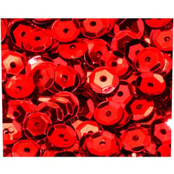 Penta Angel Loose Sequins 4000Pcs 6mm Round Embroidery Craft Sequins Cup Iridescent Spangles for Sewing Christmas Decoration (Red)