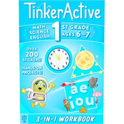 Justin Krasner,Megan Hewes Butler,Chad Thomas,Lauren Pettapiece,Les McClaine,Taryn Johnson TinkerActive 1st Grade 3-in-1 Workbook: Math, Science, English Language Arts (TinkerActive Workbooks)