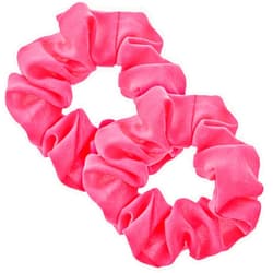 DIVINA VITAE 2 Pcs Pink Scrunchie 80s Neon Pink Scrunchies Solid Neon Hair Accessories Elastic Hot Pink Scrunchie Large Voile Hair Ties Hair Bands Ponytail Hair Scrunchies for Women Girls