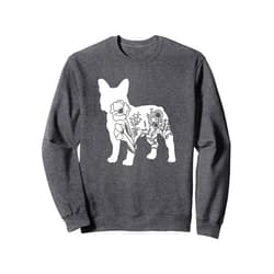 GO WITH THE PAW Floral French Bulldog Dog Mom Flowers for Human Cute Sweatshirt