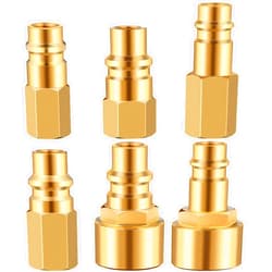 Yaocom 6 Pcs R1234yf to R12 Retrofit Conversion Adapter Fitting Kit Compatible with 1/4 Sae Thread Low High Side Retrofit Conversion Ac Charging Port Adapter Fits for Ac Air Conditioner Refrigerant