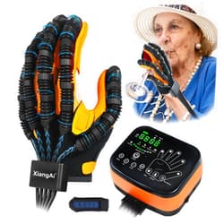 XiangAi Rehabilitation Robot Gloves for Hand Hemiplegia Stroke Recovery, Finger Rehab Robotic Glove Strokes Therapy Equipment, 4 Modes, 2600mAh Rechargeable, S/M/L/XL Sizes