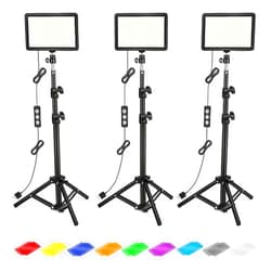 ALTSON Photography Lighting Kit Dimmable 5600K USB Led Video Studio Streaming Lights with Adjustable Tripod Stand and Color Filters for Table Top/Photo Video Shooting