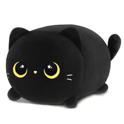 Mewaii Black Cat Plush, Cute Cat Plushies Toy, Soft Kitten Plushie Cuddle Pillow, Anime Plushie Doll, Cute Stuff Toys Gift for Girls, Boys and Males (8 Inch)