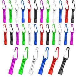 CZBRO 30 Pack Mini Keychain Flashlights Bulk, Ultra-Bright LED Metal Carabiner Clip Lights,Compact Emergency Lights for Camping, Hiking, Cycling, Survival Kits(30)