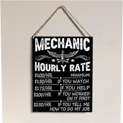 Funny Garage Mechanic Wall Signs Car Guy Decor Gifts for Men Dad Husband Man Cave Workshop Garage Wall Decor Vintage Mechanic Hourly Rate Reproduction Sign