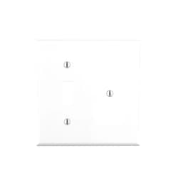 Leviton 88005 2-Gang 1-Toggle 1-Duplex Device Combination Wallplate, Standard Size, Thermoset, Device Mount, White