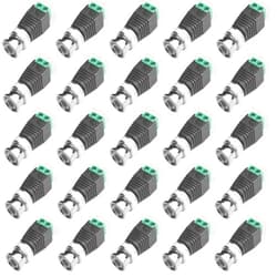 ACBalun83 BNC Male Balun Connector 28 Pcs Coaxial Cat5 to BNC Male Connector and BNC to 2 Screw Camera Terminal Male Adpater for CCTV Surveillance Video Cameras Coaxial/Cat5/Cat6 Cable to BNC Male Connector