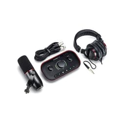 Focusrite Vocaster Two Studio — Podcasting Interface for Recording Host & Guest, with Professional Quality Vocaster DM14v Dynamic Microphone & HP60v Headphones. Two Mic Inputs & Two Headphone Outputs