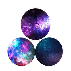 TEGEEM Collapsible Phone Bracket 360°Rotary Grips for Phones & Tablets(3 Pack) - Purple Nebula Galaxy Glitter Blue