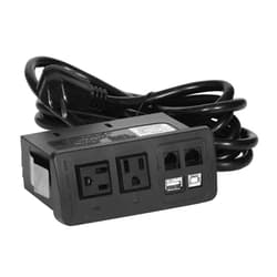 AVFI - VFI PC-PATCH Desk Top Power Point with 2x 110V AC and 10' Surge Protection Cord