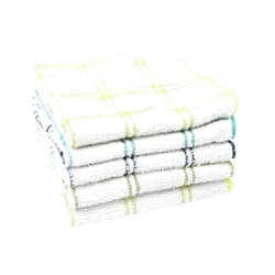 Ritz 100% Cotton 12-inch x 12-inch Kitchen Dish Towel, Gentle Cleaning Wash Cloth with Poly Scour Side, Blue/Green, 5-Pack