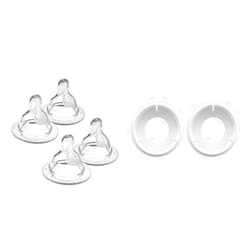 MAM Bottle Nipples Mixed Flow Pack and Anti Colic Valve Replacements for Easy Start Bottles, 4 Pack
