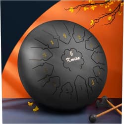 Kmise Steel Tongue, 12 Inch 13 Notes-Handpan Drum Kit Percussion Instrument Gifts Mallets Carry Bag Music Book