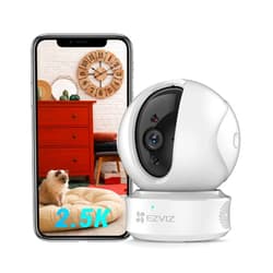 EZVIZ C6CN 2K+ Indoor Pan/Tilt Wi-Fi Security Camera, Human Detection, Smart Tracking, Two-Way Talk with Google Assistant and Amazon Alexa Compatibility