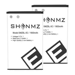 SHENMZ （2 Pieces） BL-5C Battery, Upgraded 3.7V 1900mAh Li-ion Replacement Battery for Nokia, Household Radio