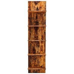 Danya B. Narrow Decorative Wall Mount Vertical Shelving Unit – Modern Column with 5 Shelves Home or Office for Books, Décor Display (Pine)