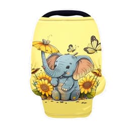 ZFRXIGN Elephant Sunflower Car Seat Seat Cover for Girls Gifts Nursing Cover Cute Canopy for Baby Breastfeeding Scarf Carseat Cover for Shopping Cart, High Chair Butterfly