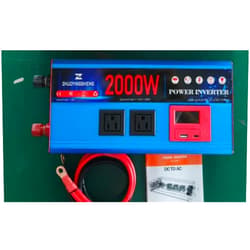 Zhuoyingsheng ZYS 2000W Power Inverter 12V to 110V AC with LCD Display, Wireless Remote, 2 AC Outlets, USB & Type-C PD, 4000W Peak for RV Truck Camping Solar Emergency Backup
