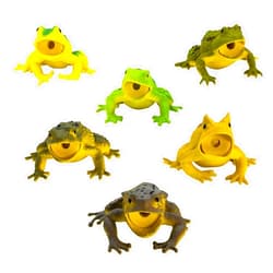 Fun Central 12 Pack - 3 Inch Rubber Realistic Frog Figurines for Kids - Assorted