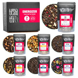 Tiesta Tea - Black Tea Loose Leaf Sampler Dry Flight Set - High Caffeine Tea - Makes Hot & Iced Tea - Assorted Tea Sets with Herbal, Chai, Fruit Black Teas & More - 7 Resealable Sample Pouches