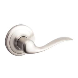 Kwikset Tustin Dummy Door Handle, Single Sided Lever for Closets, French Double Doors, and Pantry, Satin Nickel Non-Turning Right Handed Interior Push/Pull Lever, with Microban Protection