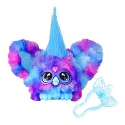 Furby Furblets Luv-Lee Mini Friend, K-Pop Music, Speaks Only Furbish, Electronic Plush Toys for Girls & Boys, Interactive Pets, Purple & Blue, Christmas Stocking Stuffers, 6+