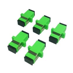 CERRXIAN SC Singlemode Fiber Optic Adapter SC Female to SC Female APC Simplex Single Mode Fiber Optical Coupler Network Internet Connector Adapter with Mount Panel (Green 5-Pack)