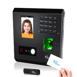 NGTeco Time Clocks for Employees Small Business with Face, Fingerprint, RFID and PIN Punching in One, MB1 Office Time Card Machine Automatic Punch with APP for iOS Android (0 Monthly Fee)