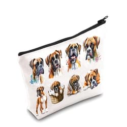 LEVLO Boxer Dog Cosmetic Makeup Bag Boxer Dog Lover Gift Boxer Dog Mom Travel Pouch Bag Boxer Dog Merchandise (Boxer Dog)