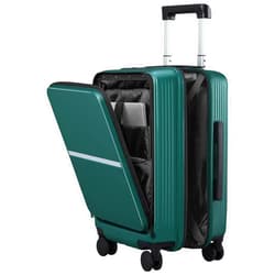 Hanke 20 Inch Carry On Luggage Airline Approved Hard Shell Suitcases with Wheels & Front Pocket TSA Luggage Lightweight Carry On Suitcase for Travel Rolling Luggage(Blackish Green)