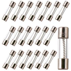 BOJACK T6.3AL250V 5x20mm 6.3A 250V Slow Blow Fuses 6.3 amp 250 Volt 0.2 x 0.78 Inch Glass Tube Time-delay Fuses(Pack of 20 Pcs)