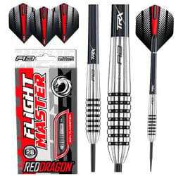 RED DRAGON Precision Ringed Grip Darts 21g, 23g, 25g, 27g, 28g, 29g - Tungsten Darts Set with Flights and Stems