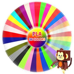 3Dgenius 36 Colors 3D Pen Filament 1.75mm PLA, Each Color 32.8 Feet, Total 1181 Feet 3D Pen Filament Refills 3D Printing Pen Refills with High-Precision Diameter Not Compatible with 3Doodler Pen