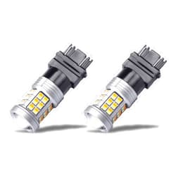 KISLED Extremely Bright 3528 Chipsets 3157 4157 3155 3457 Switchback LED Bulbs with Projector Replacement for Daytime Running Lights/DRL and Turn Signal Lights,White/Amber