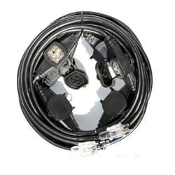 Oviitech 50FT 16 Gauge SJTW Power Extension Cord 3 Prong,5-15R Cable Male Plug to Female Connector,6 Outlet Cable,Multiple Evenly-Spaced Plug,Suitable for Stage Setting or Outdoor,UL Certified Outlet Cable
