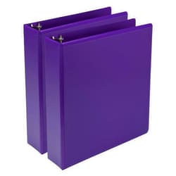 Samsill Earth’s Choice Biobased Durable Fashion Color 3 Ring View Binder, 2 Inch Round Ring, Up to 25% Plant Based Plastic, USDA Certified Biobased, Purple, Value Two Pack