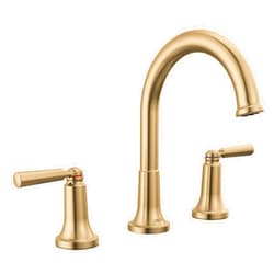 Delta Faucet Saylor Gold Widespread Bathroom Faucet 3 Hole, Gold Bathroom Faucets, Bathroom Sink Faucet with Diamond Seal Technology, Metal Drain Assembly, Champagne Bronze 3535-CZMPU-DST