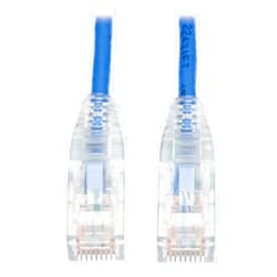 TRIPP LITE Cat6 Gigabit Snagless Molded Slim UTP Patch Cable RJ45 M/M, Blue, 6' (N201-S06-BL)